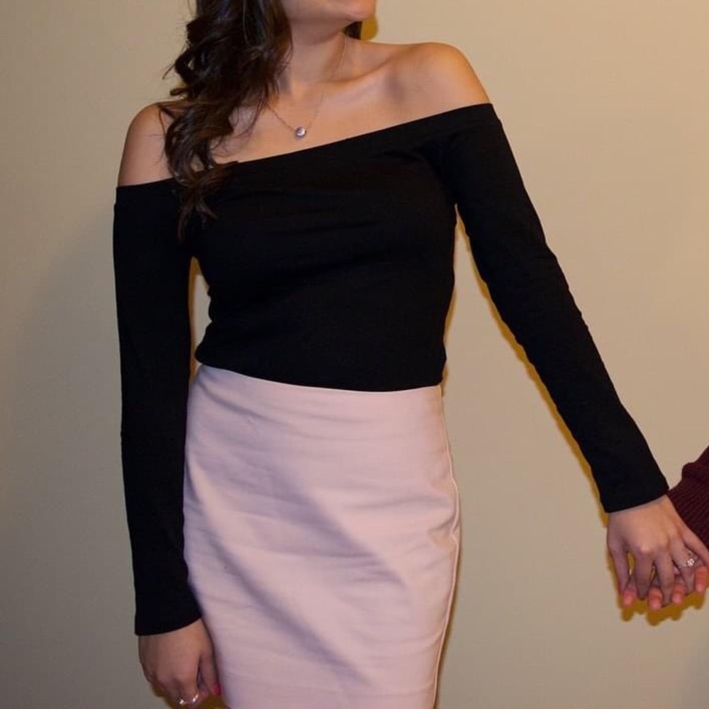 Off the shoulder black top